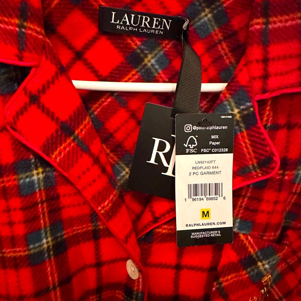 NWT Warm Ralph Lauren 2 piece PJs, Medium, Brand New, Never Used - Picture 5 of 7